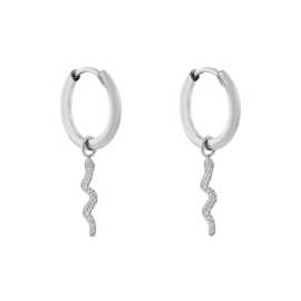 Earrings small with pendant snake / Essentialistics